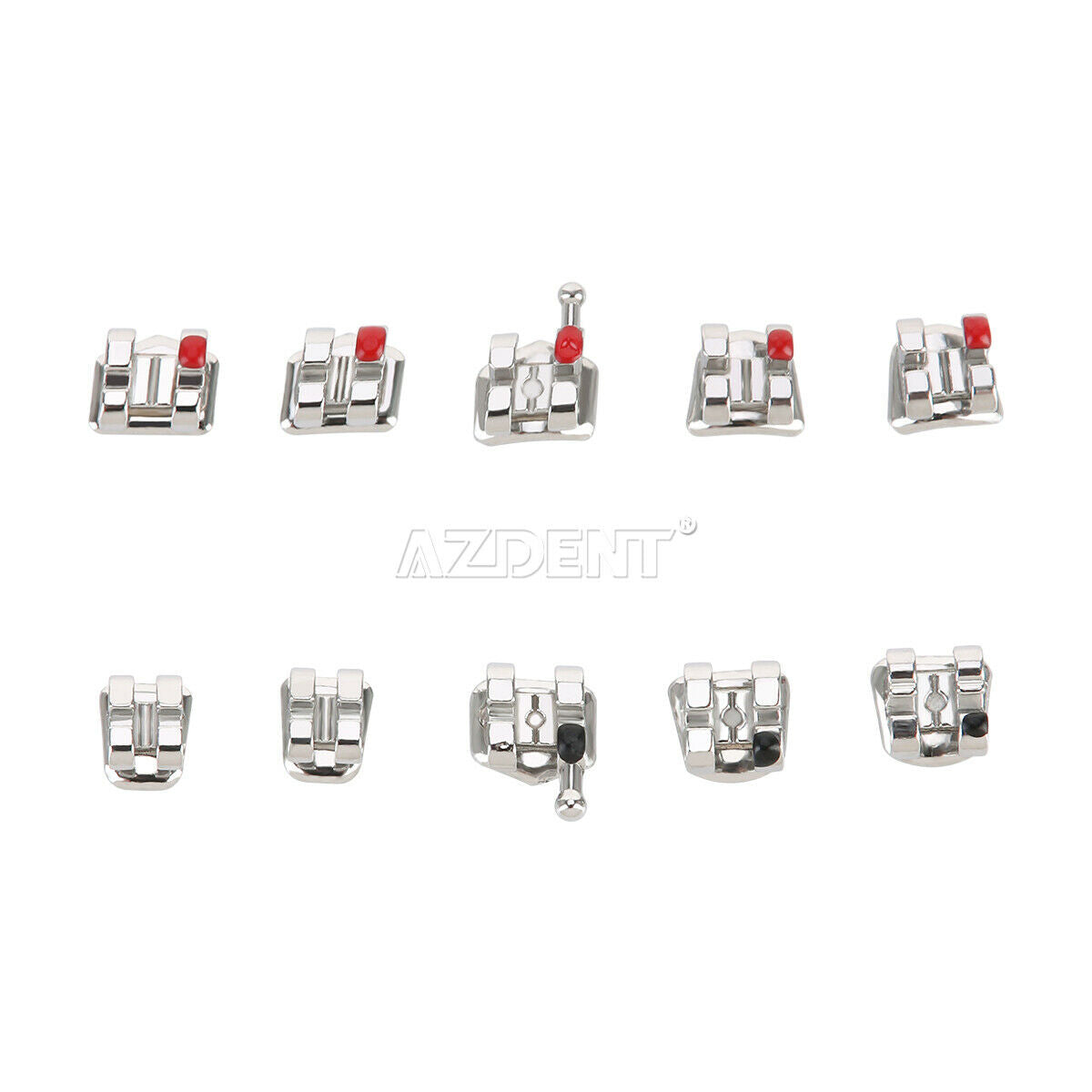20 Packs Dental Metal Brackets Mini MBT Slot.022" 3 Hooks Orthodontics Braces