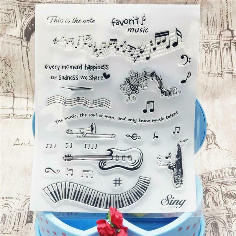 Music Notes Silicone Clear Seal Stamp DIY Scrapbook Embossing Photo Album Decor