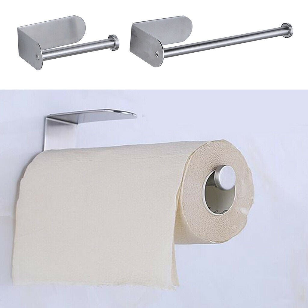 2PC Self Adhesive Tissue Holder Paper Roll Clothes Hanger Clips Organizer