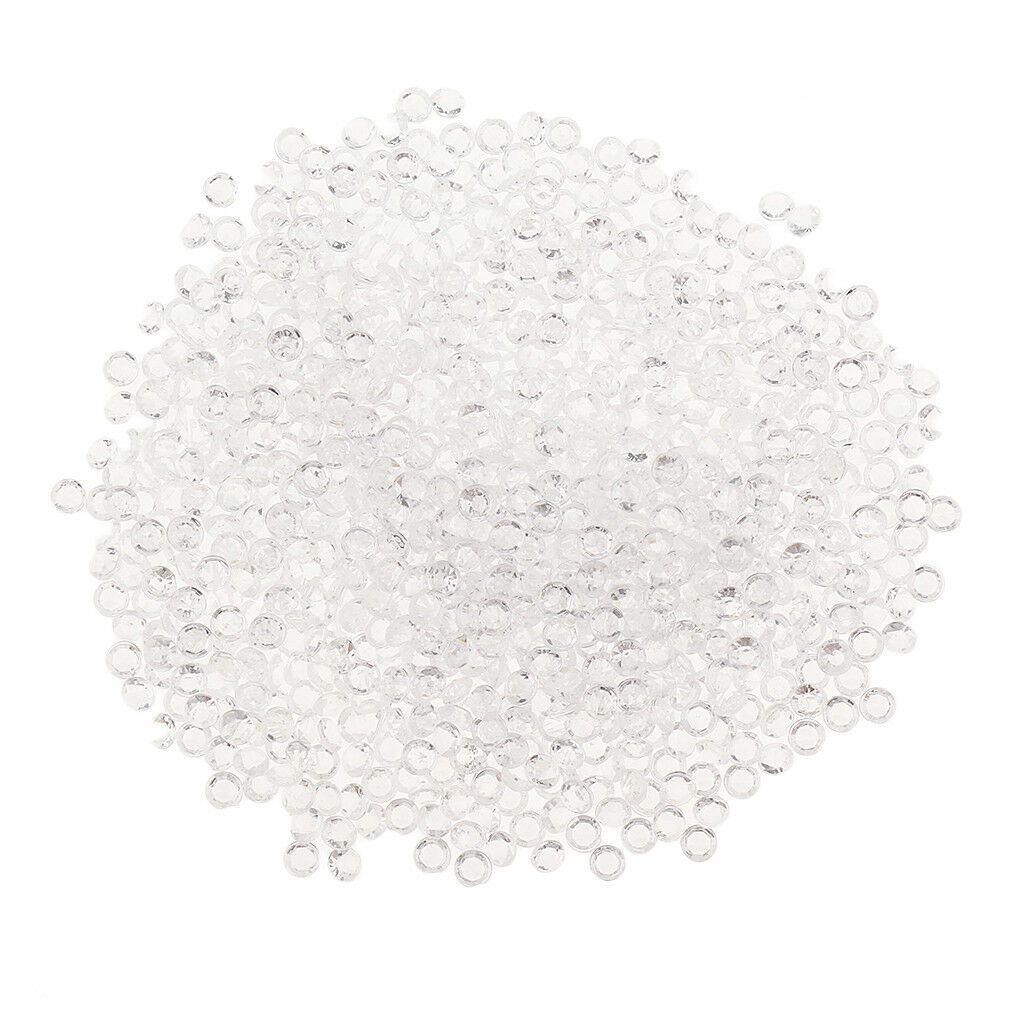 2000pcs Clear Acrylic Rhinestones Gem Crystal Faceted Beads for Wedding 4mm