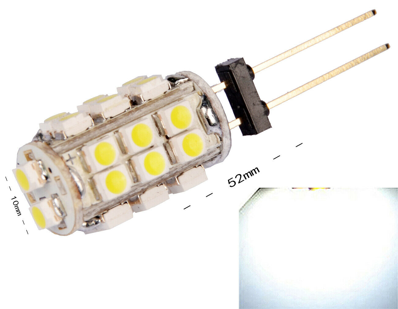 6000K-6500K White G4 LED 5050 SMD RV Camper Marine Boat Light Bulb Lamp 12V