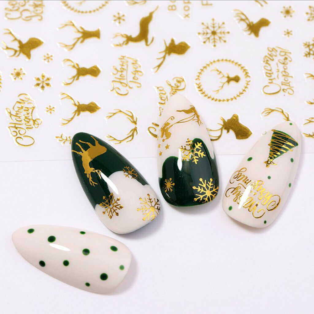 1 Sheet of Christmas Nail Art Stickers DIY Nail Decals for Women - Snowmen