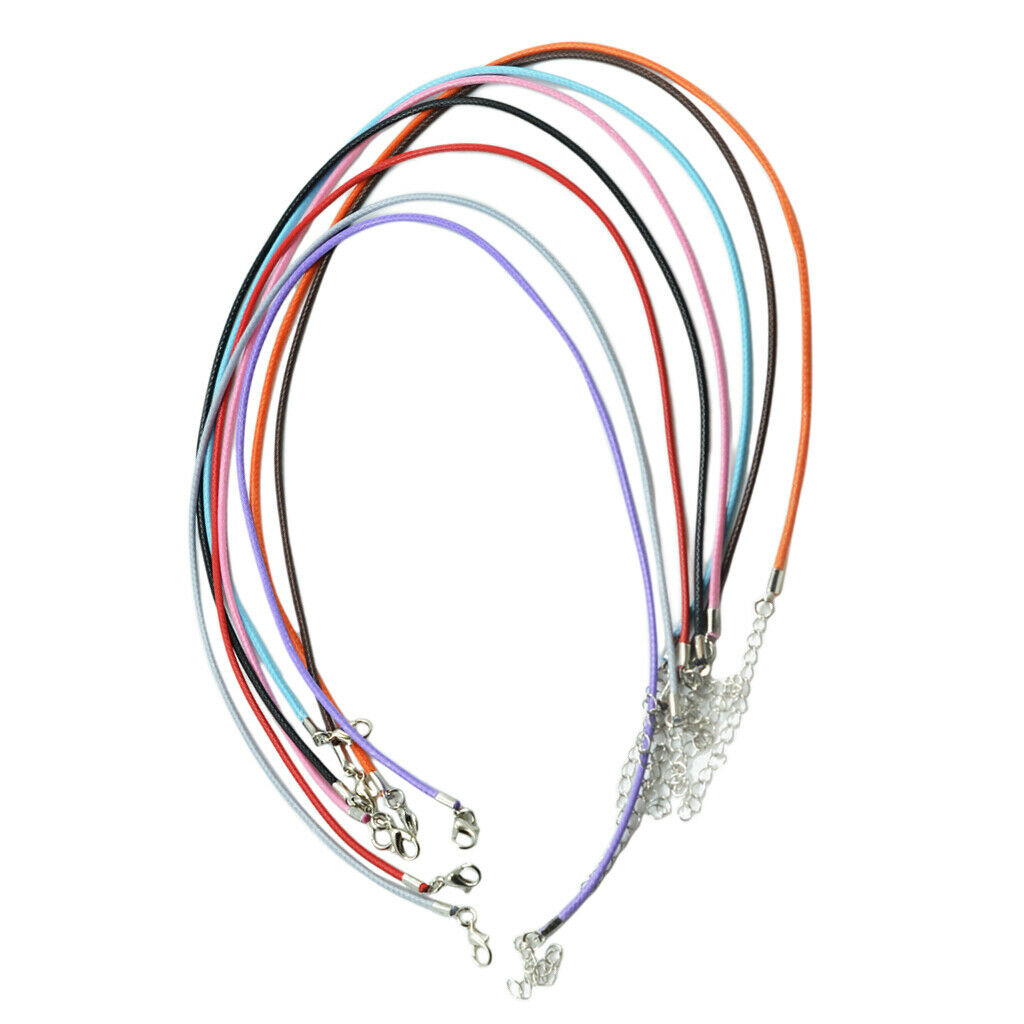 8Pc Mix Waxed Necklace Cord Chain with Lobster Claw Clasp DIY Jewelry Making
