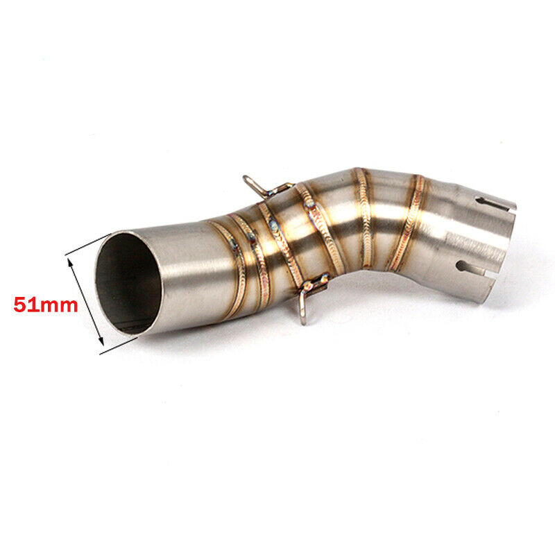 Motorcycle Exhaust Pipe Tube Stainless Middle Connector Fit For Kawasaki Z900 18
