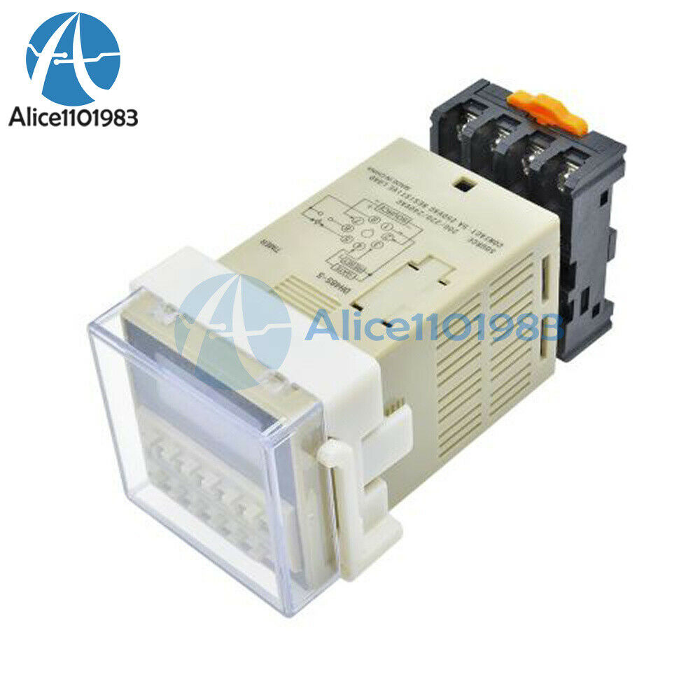 DC 24V DH48S-S Programmable Time Delay Relay Module With Socket Base New
