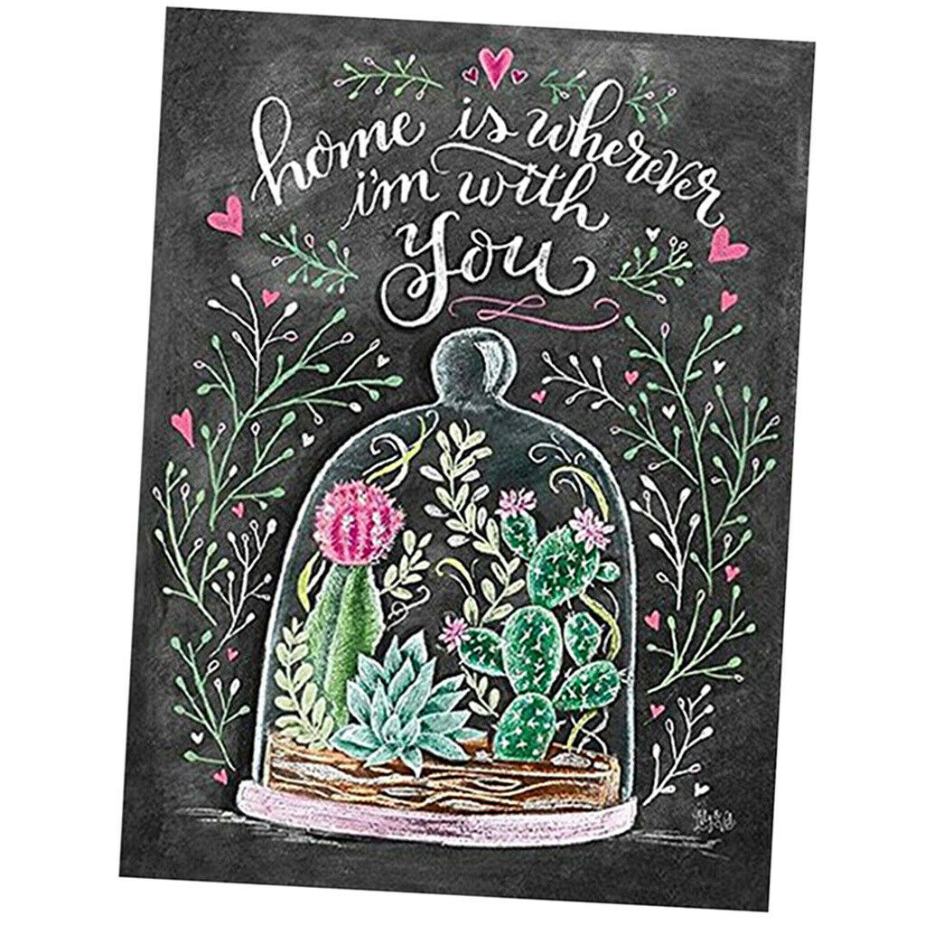 5D Diamond Painting Full Drill Embroidery Arts Home Decor Black Card