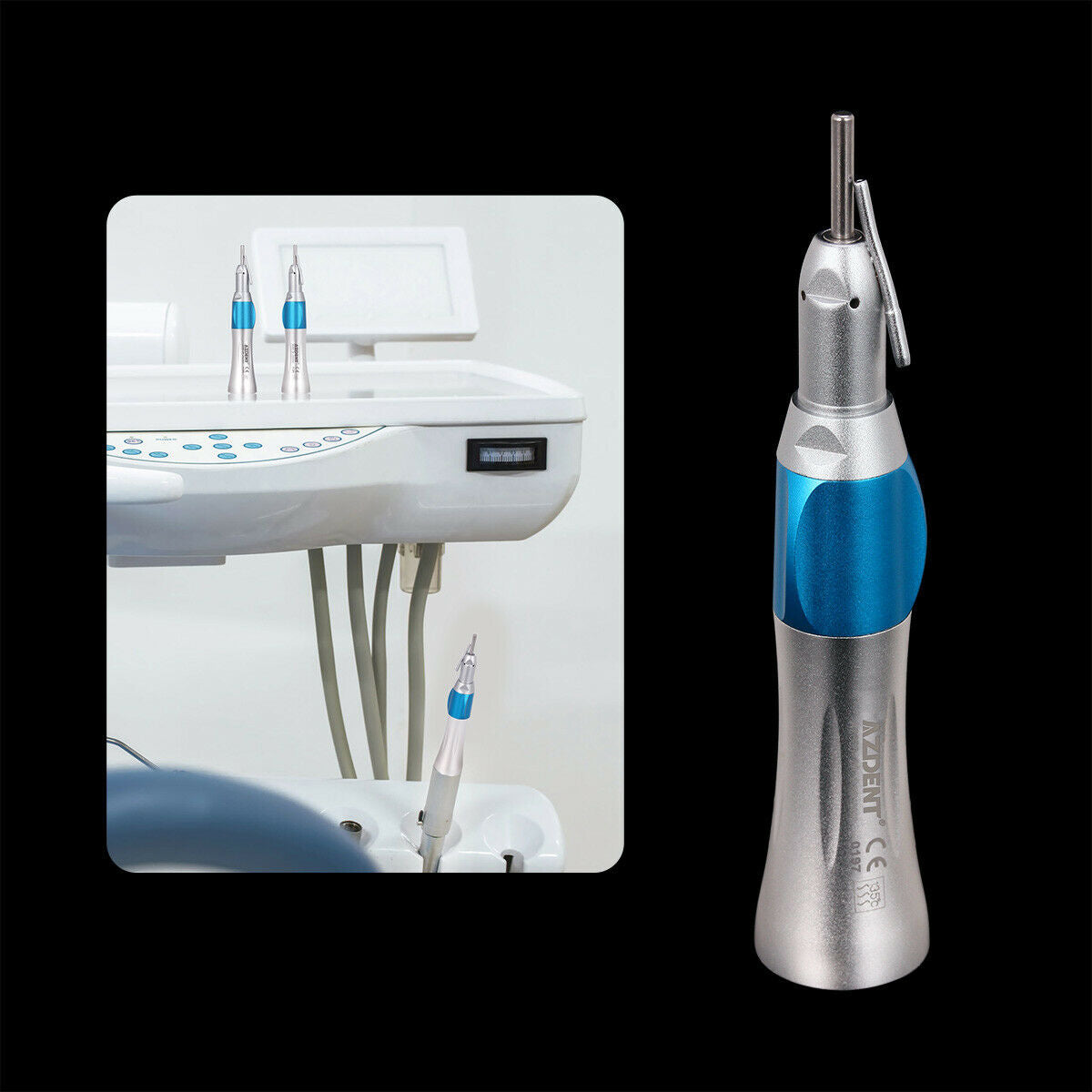 3pcs Dental Surgical Straight Nose Cone Handpiece 1:1 External Irrigation Pipe