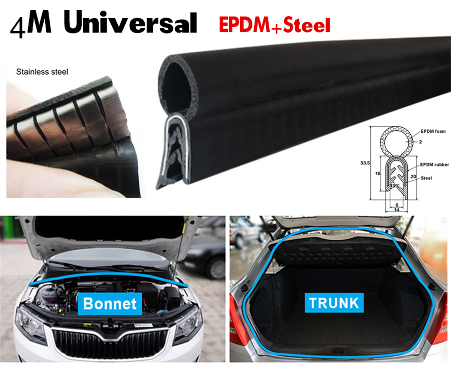 4M Car Bonnet Trunk Hood Edge Top EPDM Foam rubber sealing strip Anti-collision