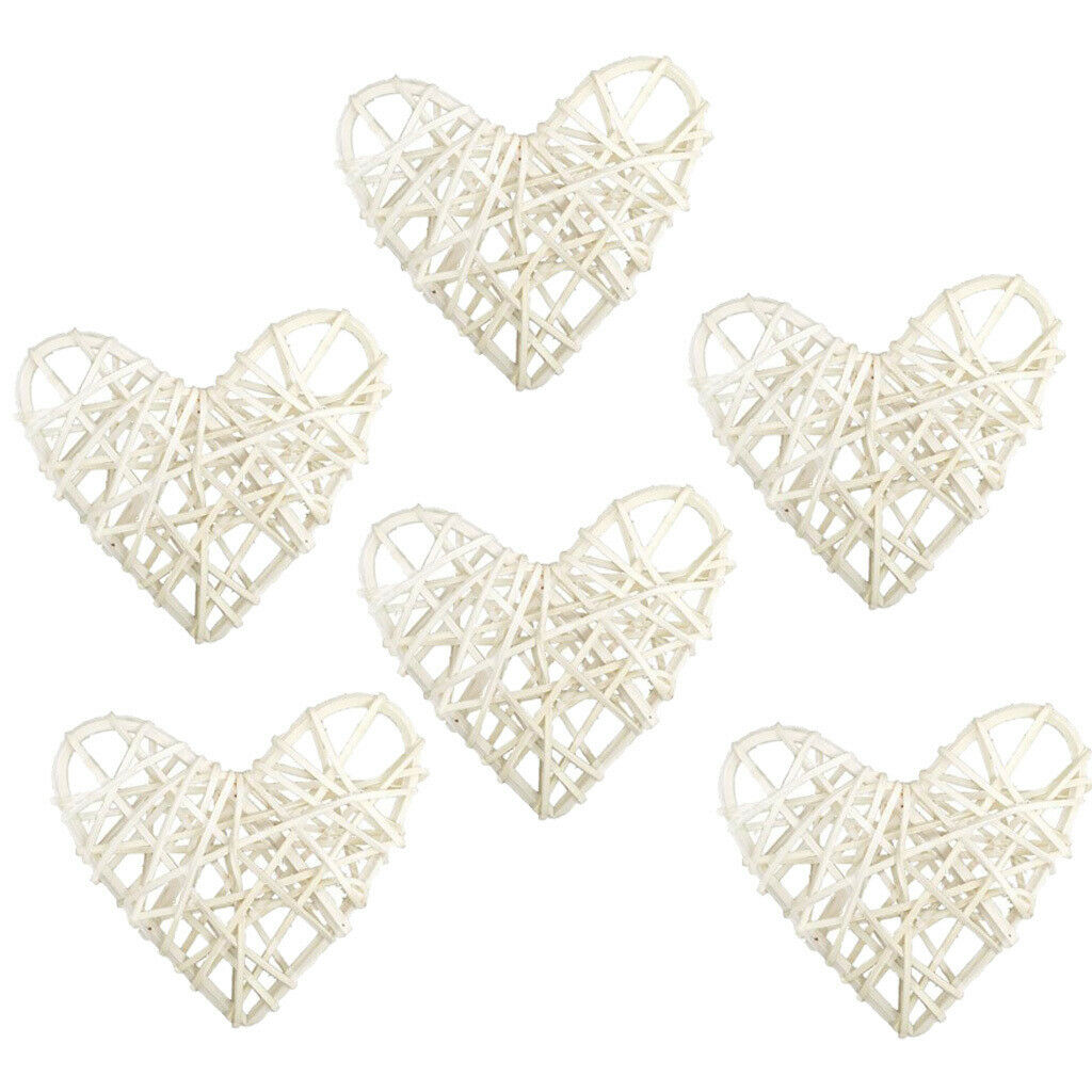 6pcs Loving Heart Style Rattan Wicker Ball for Home Garden Wedding Party Shop