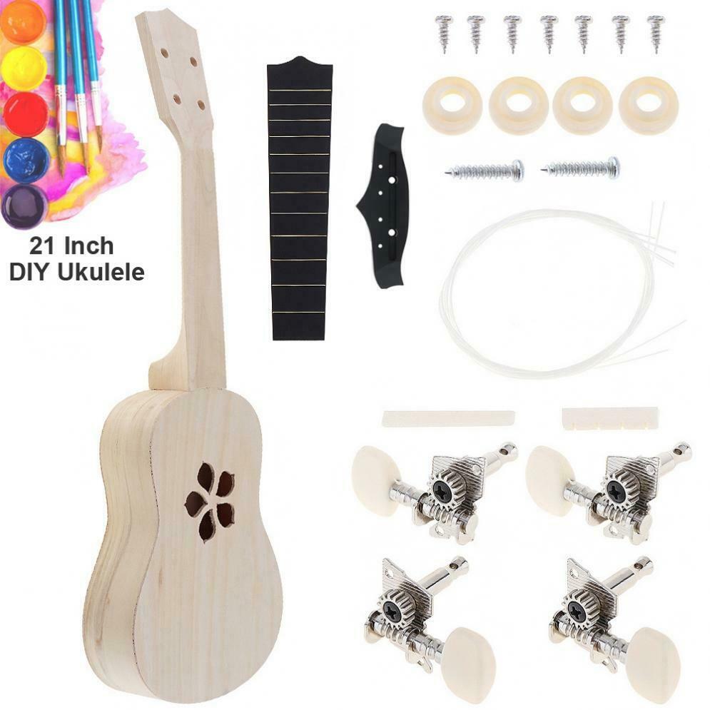 21'' Ukulele DIY Painting Kit Basswood Soprano Hawaii Guitar Kids Gift