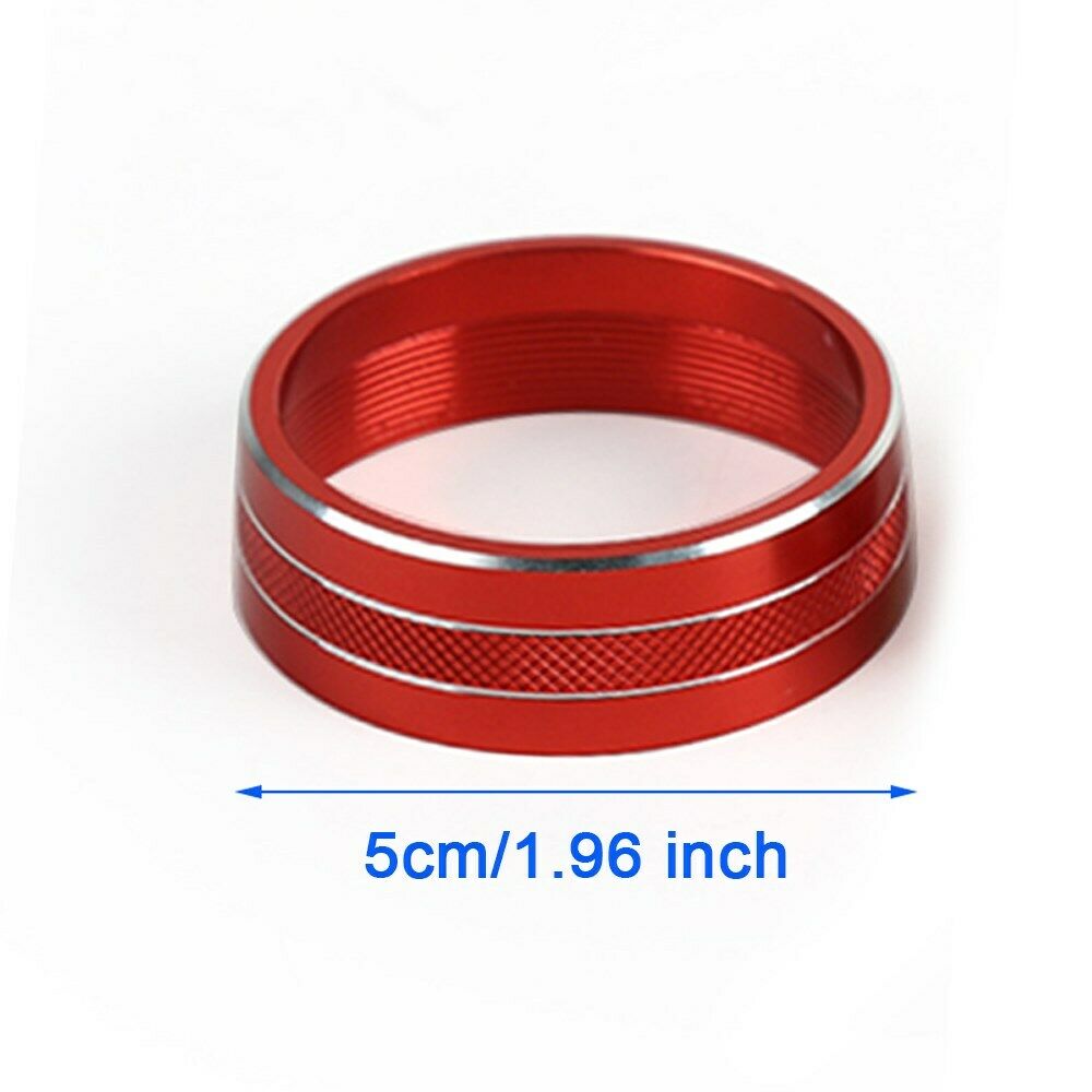 3X AC Air Conditioner Knob Switch Ring Cover Trim For Challenger 2009-2014 Red