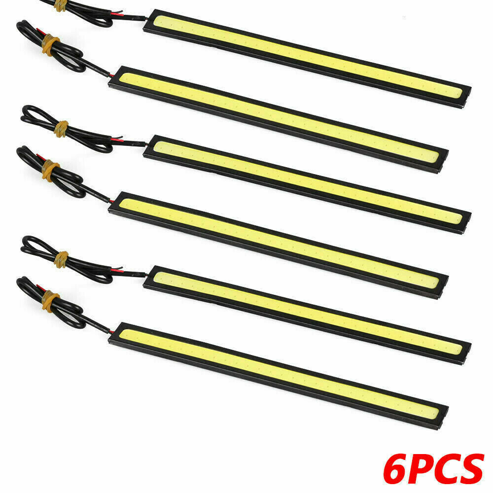 6Pcs 12V Waterproof White DRL LED Strip Lights Bar Camping Caravan Boat Car COB