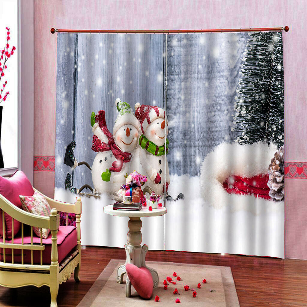 4 Panel Christmas Decorative Window Curtain for Christmas Home Kitchen