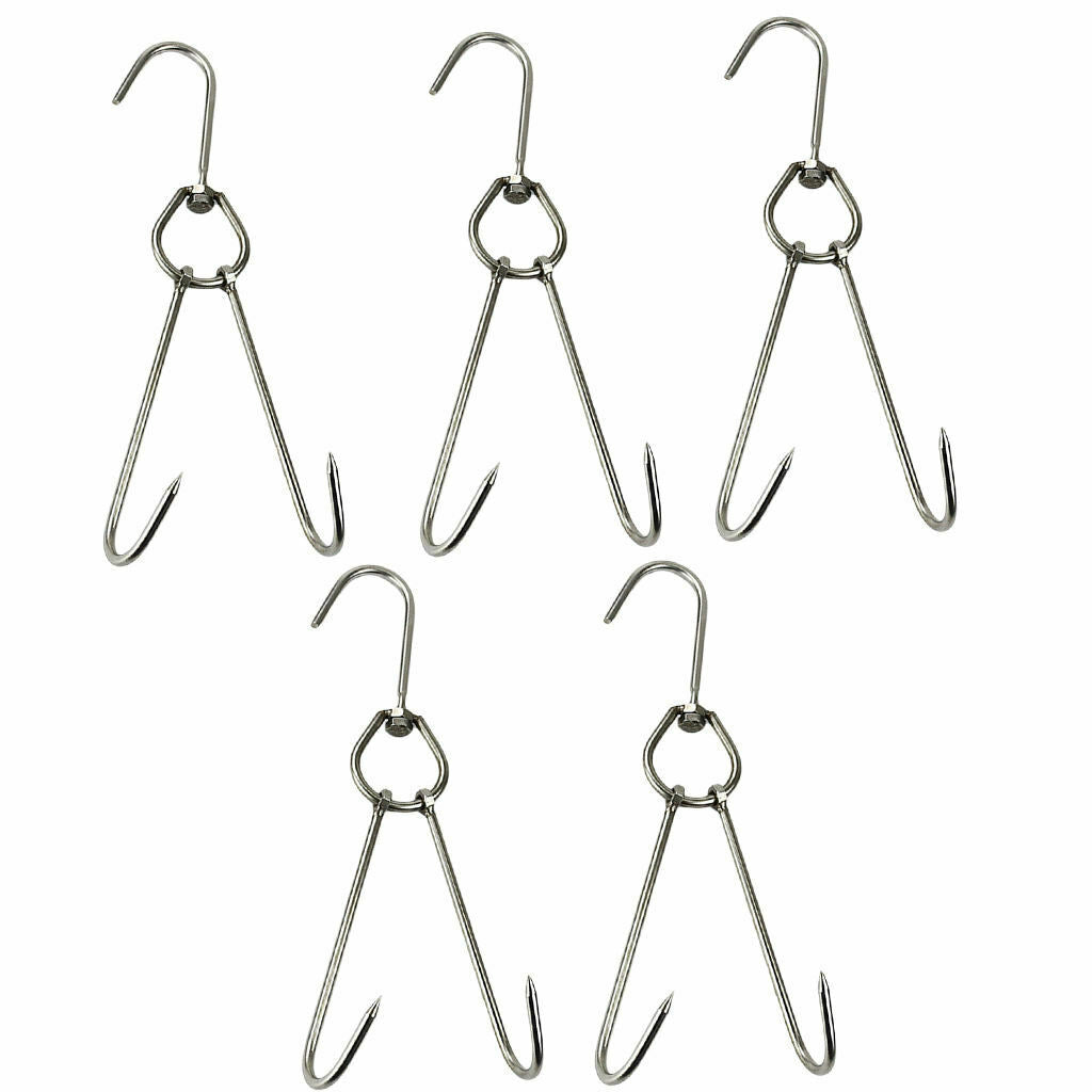 5 Packs Stainless Steel Meat Hooks Butcher Drying BBQ Hanger Hook Tool