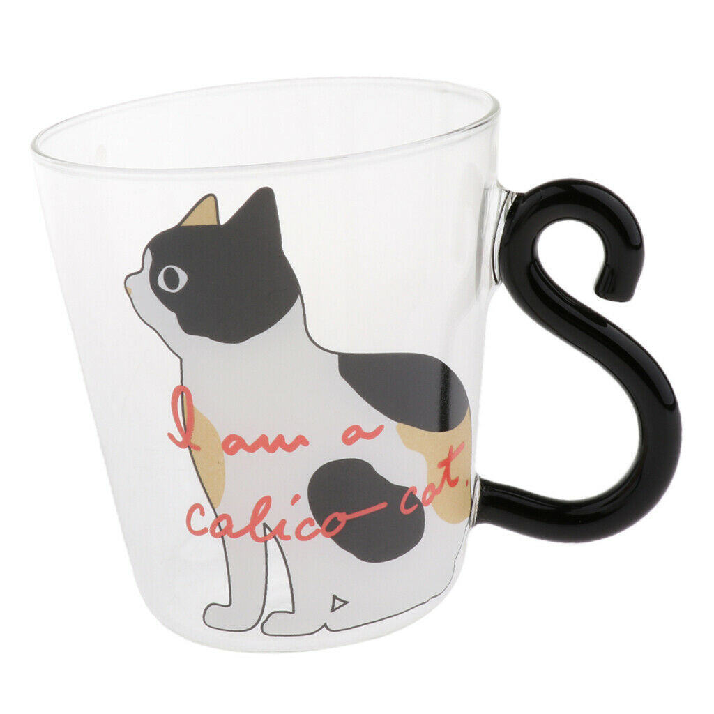 2 Style Cat Pattern Glass Cup Double Wall Glass Espresso Cup 250ml Keeps Hot Or