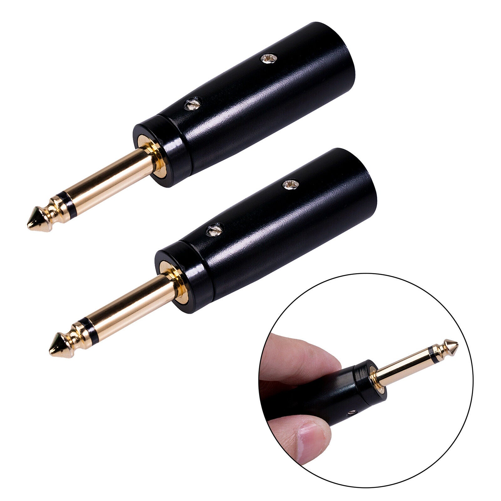 2x to 1/4 6.35mm Male Plug Mic Microphone Converter Converter Connector