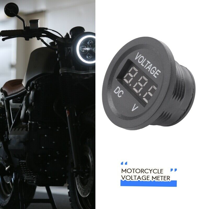 DC 12V-24V Motorcycle LED Digital Display Voltmeter Voltage Meter Round Panel(B9