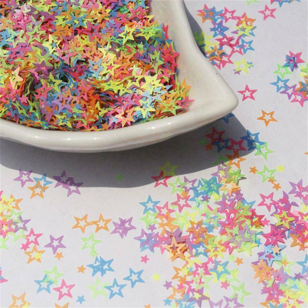 Neon Glitter Star Shape Nail Art Festival Summer Face Hair Body Makeup