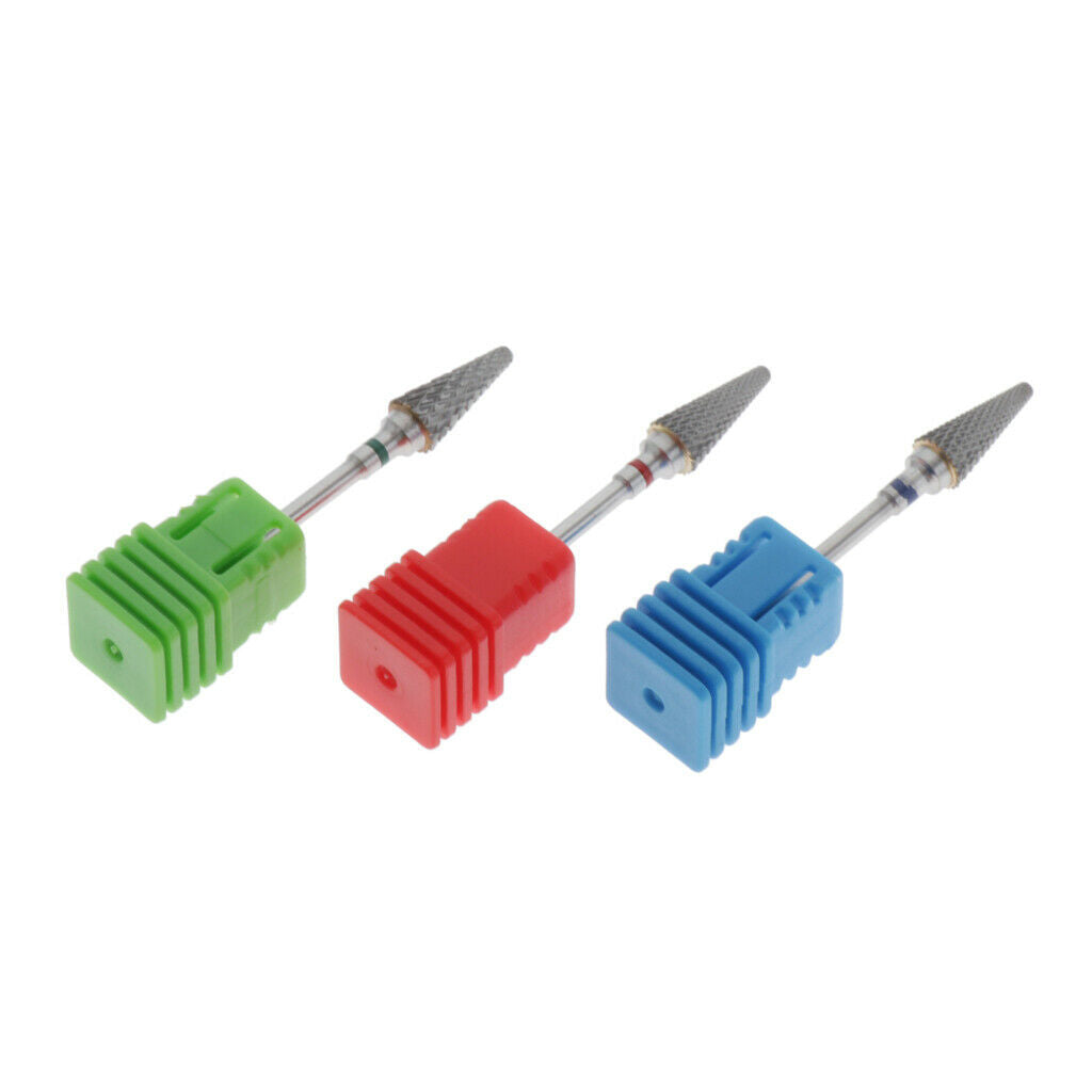 3/32'' Nail Art Drill Bit Acrylic Gels Removal Electric Manicure Bits Set 3x