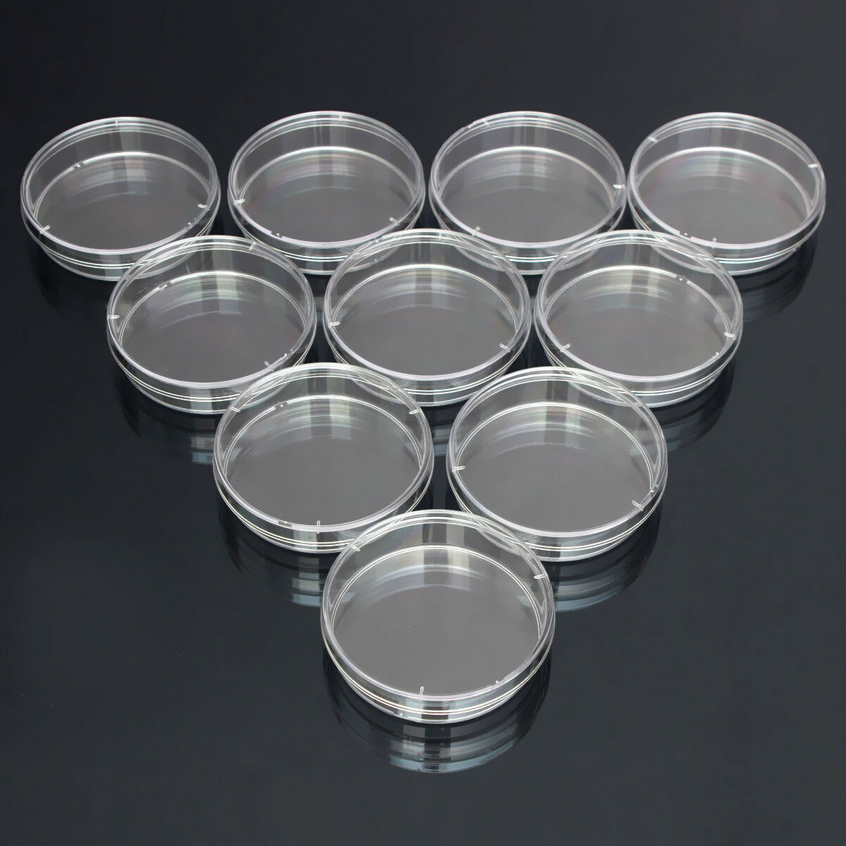 10pcs Transparent Sterile Petri Dishes 60 x 15 mm For Lab Plate Yeast