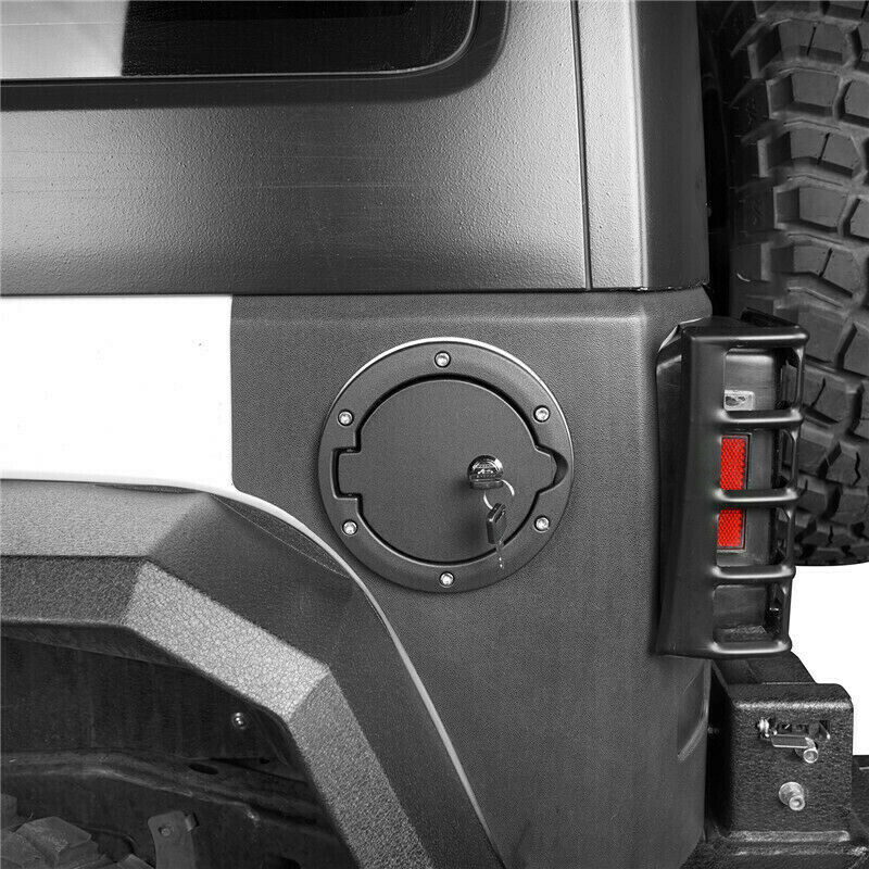 For  Wrangler JK 07-18 Car Gas Gasoline Tank Cap Cover with Lock Aluminum LockO7