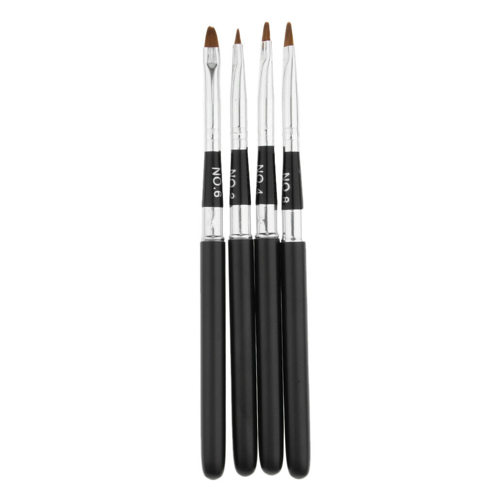 4Pcs Nail Art Gel Design Pen Painting Polish Brush Dotting Carving Tool Set