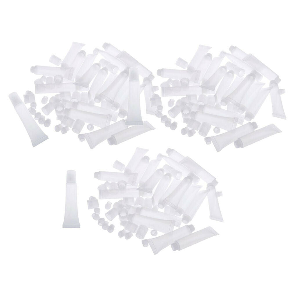 60x 8g Clear Plastic Lip Gloss Tubes Portable Lip Oil Bottles Containers