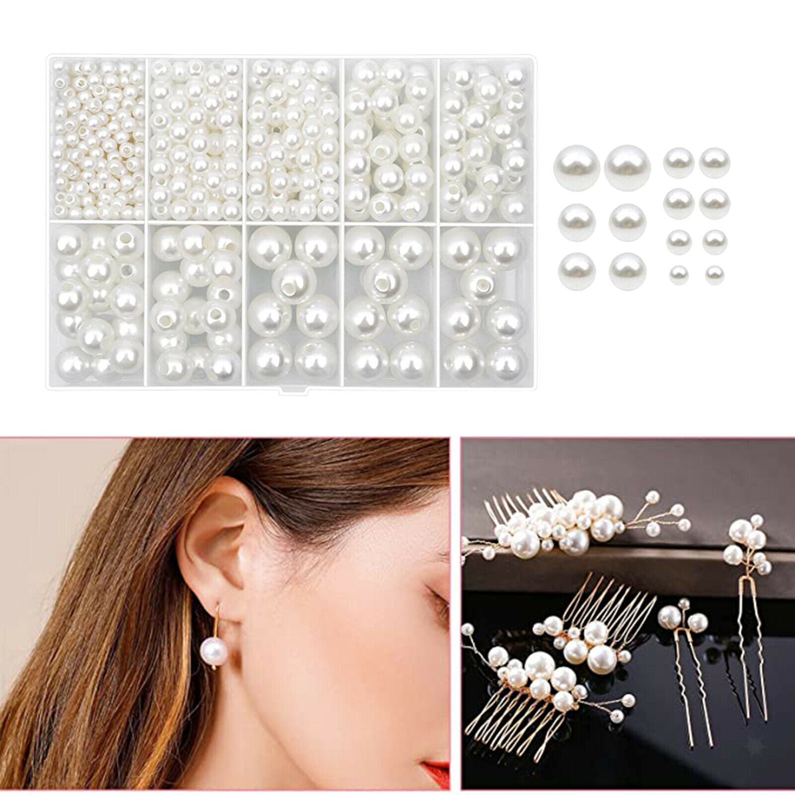 470 Pieces Spacer Beads DIY Bracelet Choker Earrings Jewelry Repairing