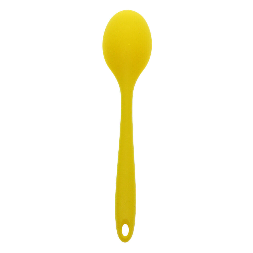 Pack 5 Silicone Ladle Spoons 8inch in Hygienic Soup Coffee Milk Teaspoon