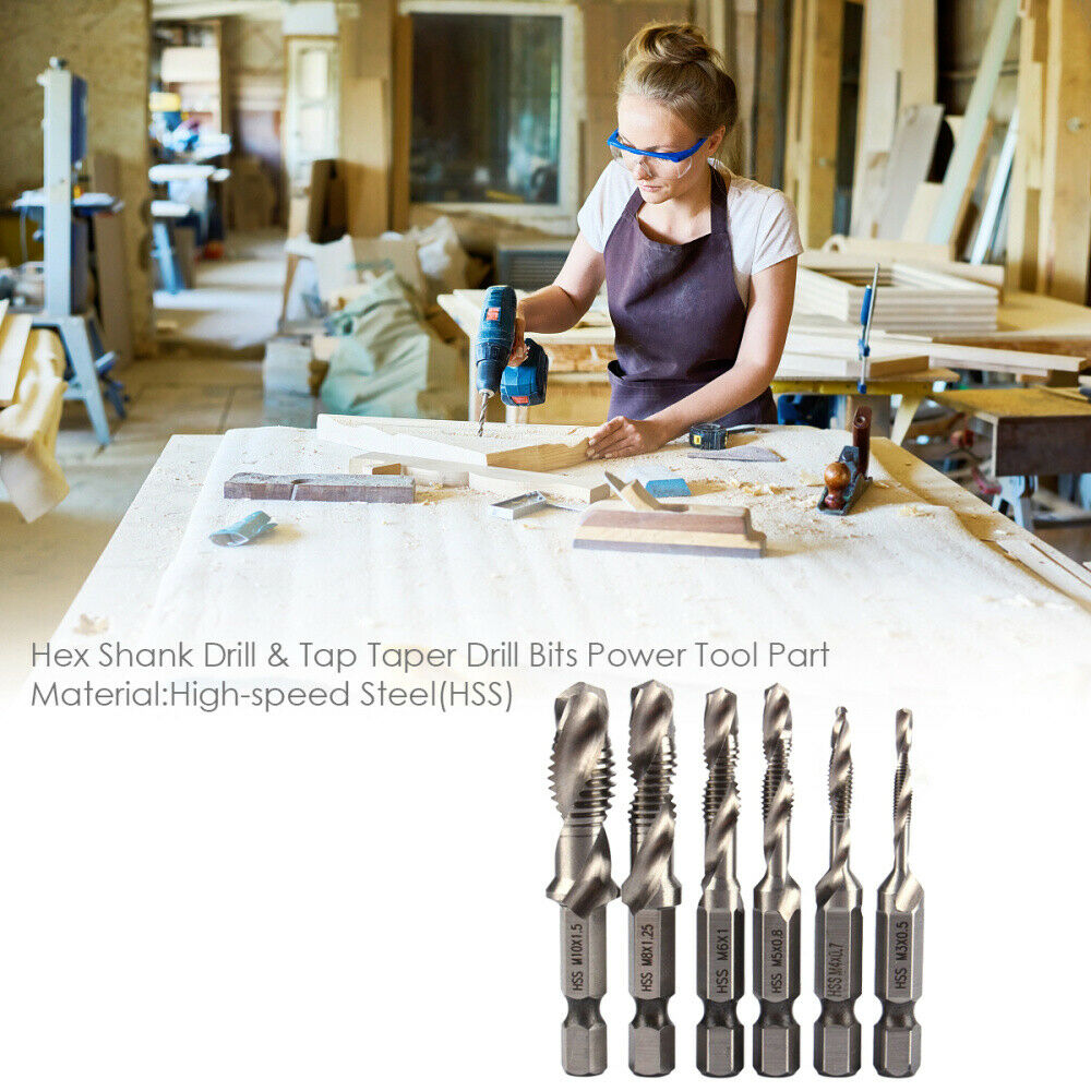 M10 Hex Steel Handle Screw Hexagon Handle Compound Tap Drill Bits Tool 1PCS