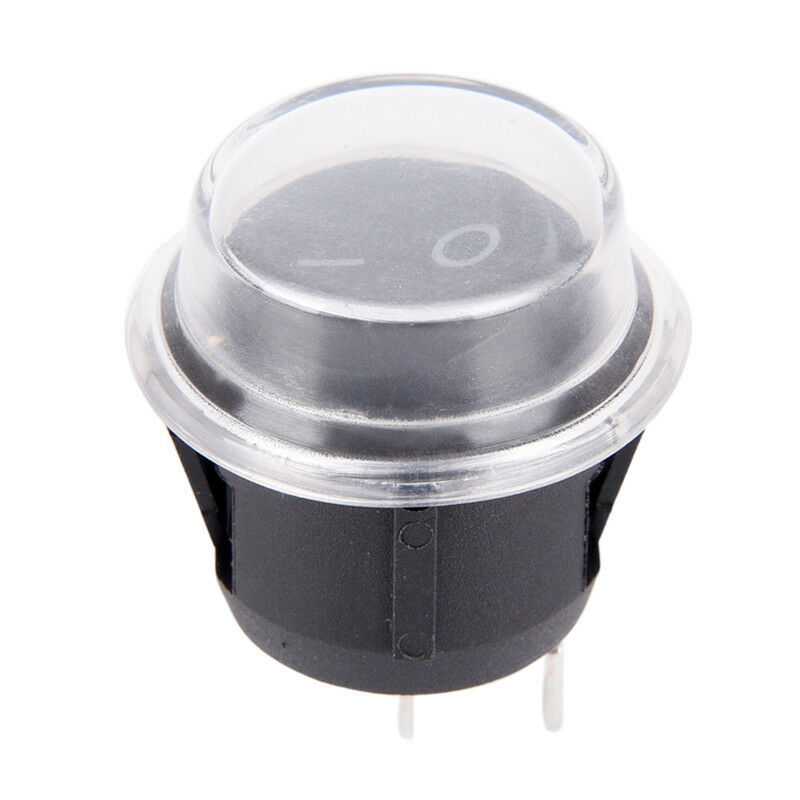 1Pc 2-PIN ON-OFF SPST Round Dot Car Auto Rocker Toggle Switch+Waterproof B Lt