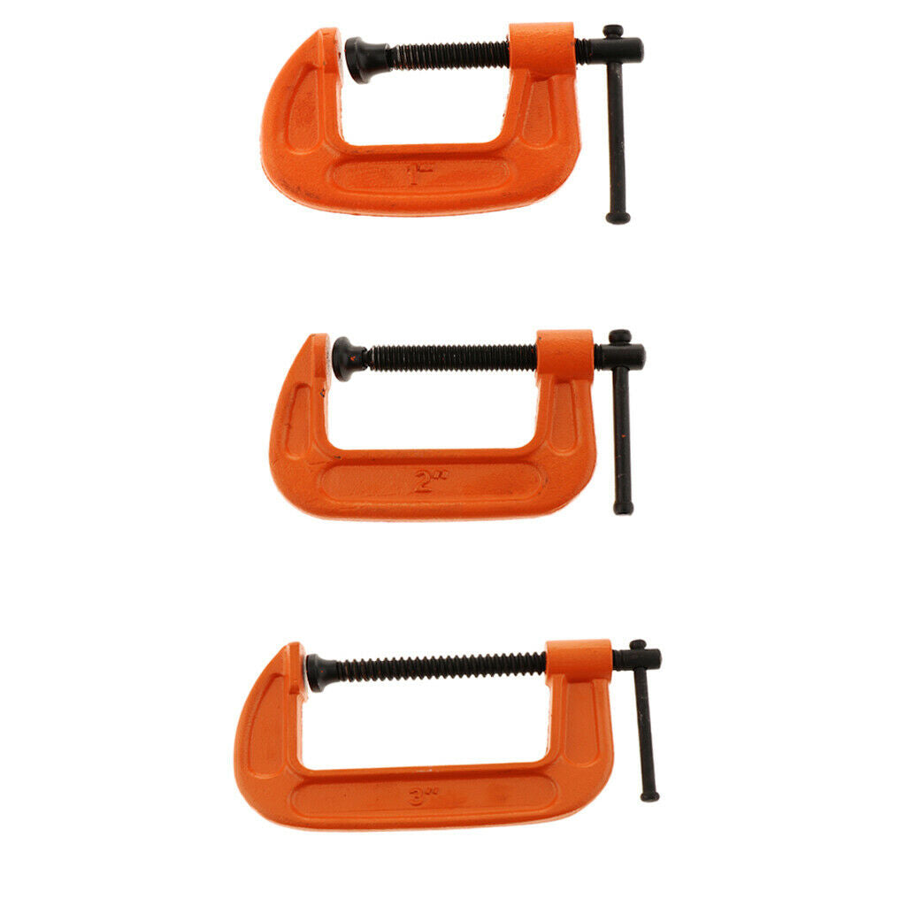 3pcNew Heavy Duty G Clamp Steel Industrial Metal Wood Woodwork Vice Workshop