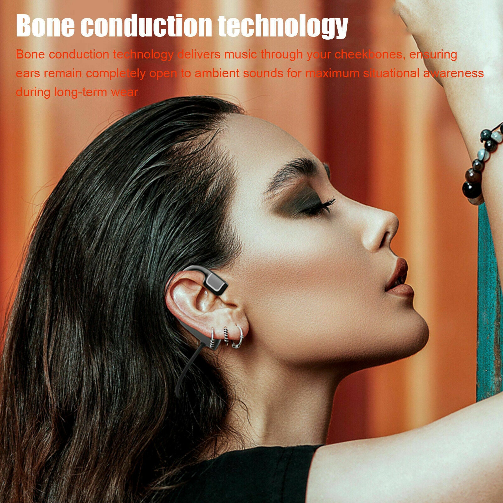 Wireless Bone Conduction Open Ear Headset Bluetooth 5.0 Headphones Outdoor Sport