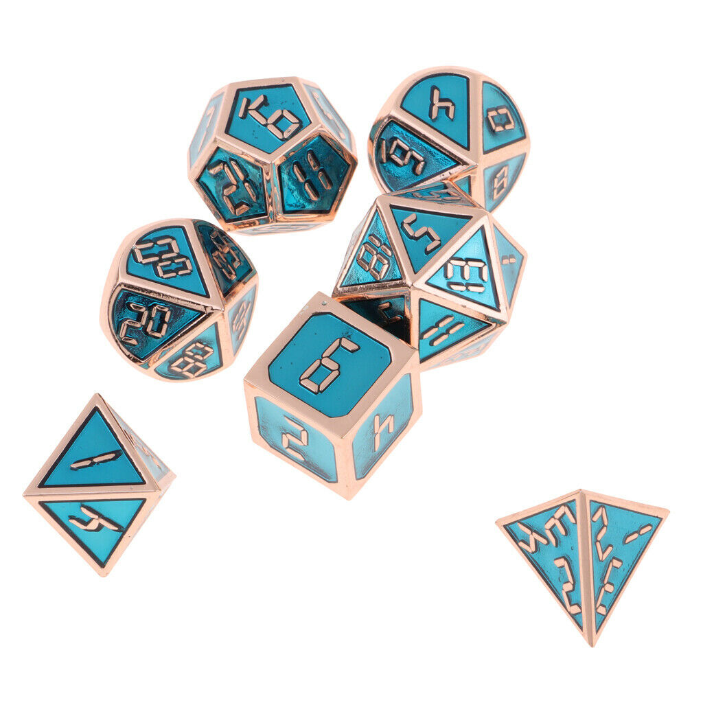 7pcs Alloy Polyhedral Dices Set for   Table Game Supplies G