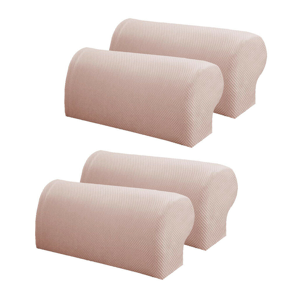 2 Pairs Thickened  Furniture Sofa Armrest Covers Protectors with Flannel Checked