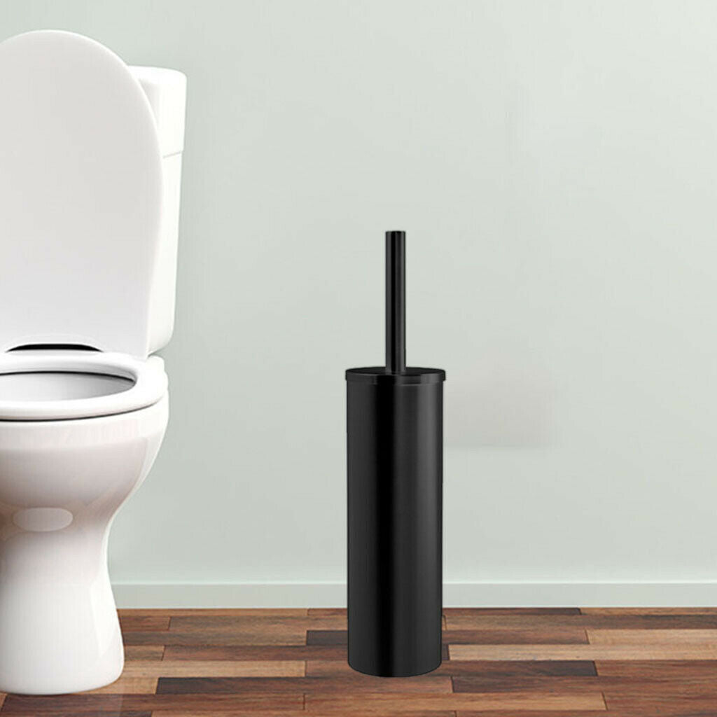Minimalist Black Toilet Brush with Holder Set Cleaning for Bathroom Tools