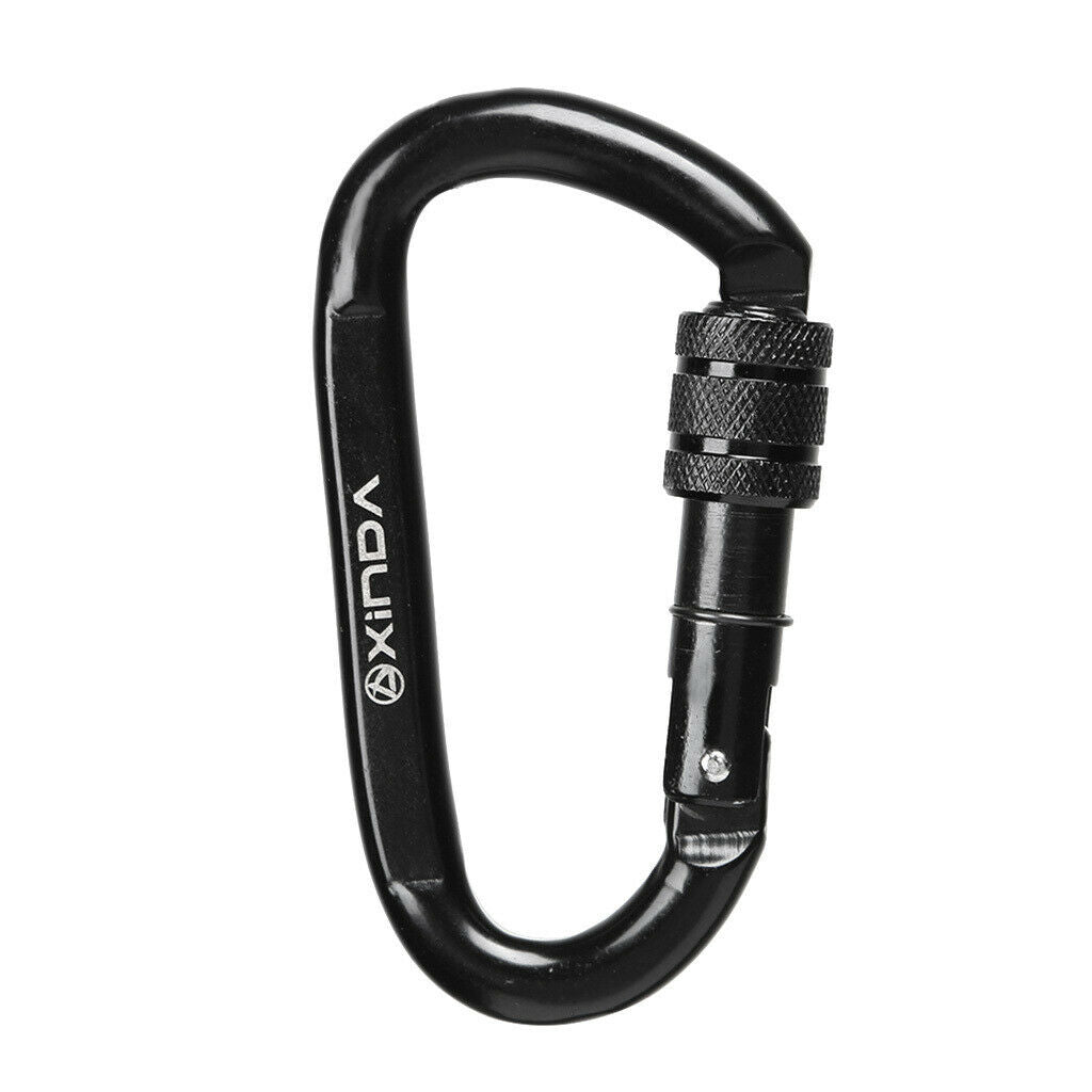30KN D-ring Strong Screw Locking Carbon Steel Carabiner Climbing Karabiner