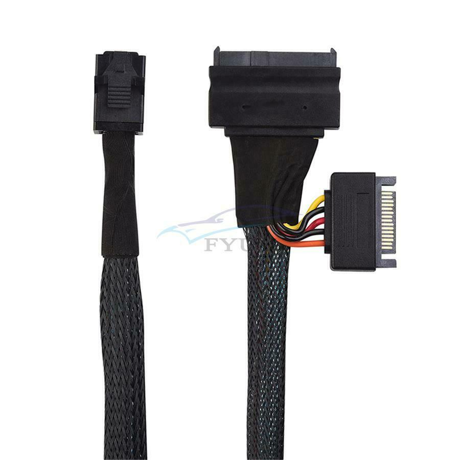 1× Mini SAS SFF-8643 To U.2 SFF-8639 Power Cable For PCIe Slot With U.2 NVMe SSD
