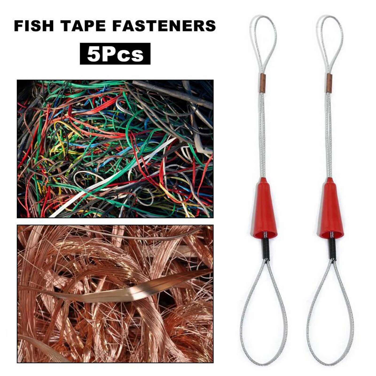 5pcs Fish Tape Fastener Tool Universal Fish Tape Cable Puller Through Wall