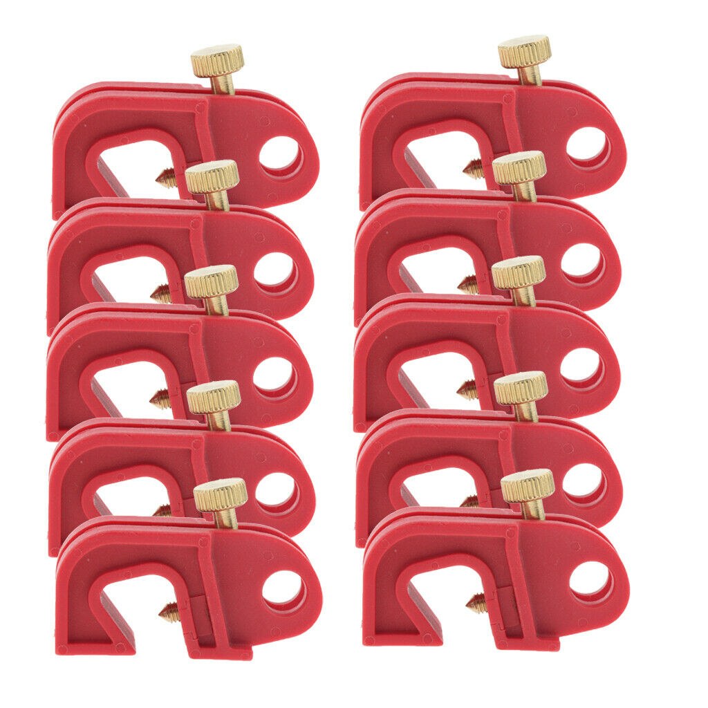 10x Universal Mini Circuit Breaker Fuse Lockout Device w/ Twisted Screw Red