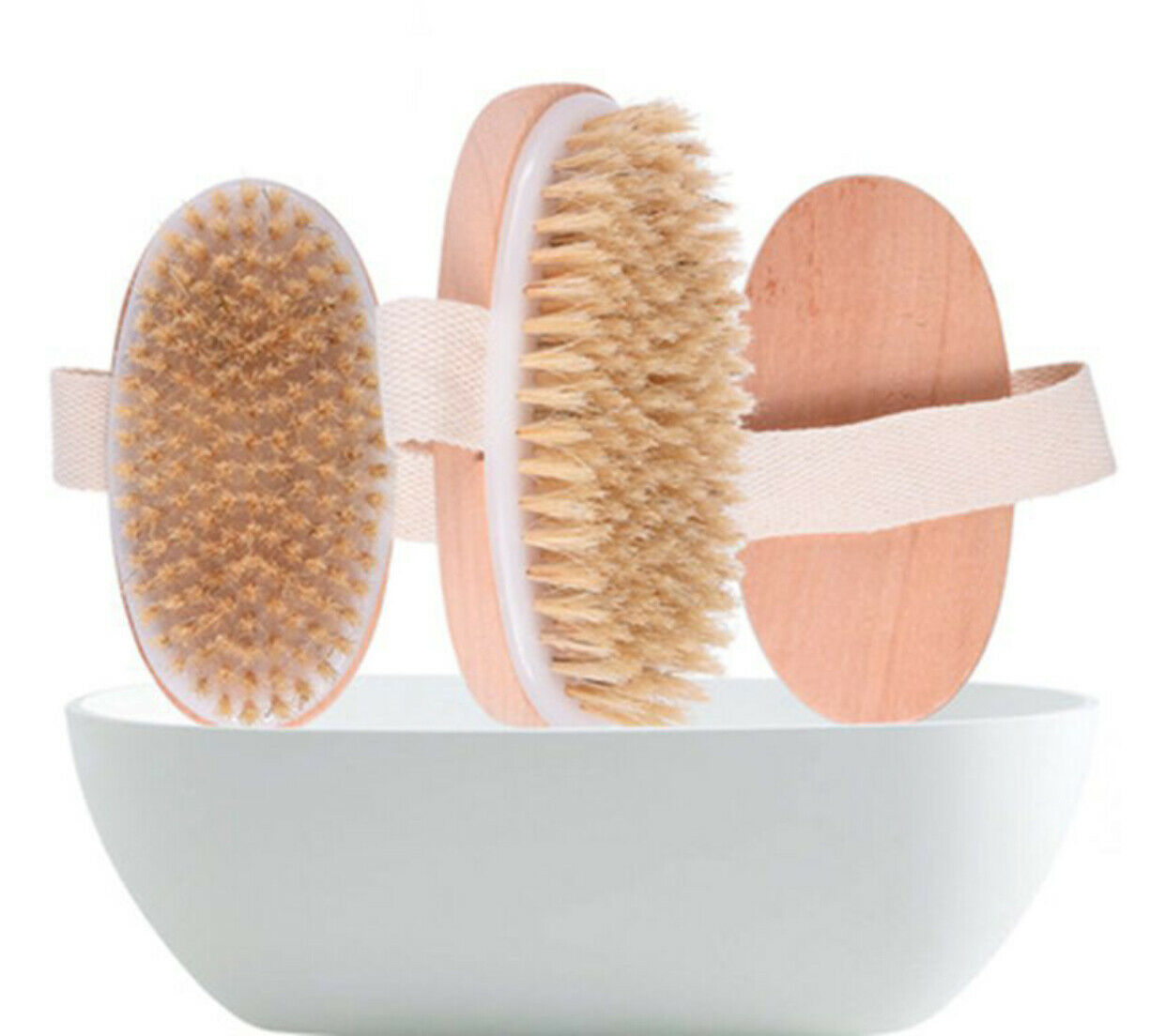 Dry Body Brush Wooden Oval Shower Bath Brushes Exfoliating Massage Cellulite Tre