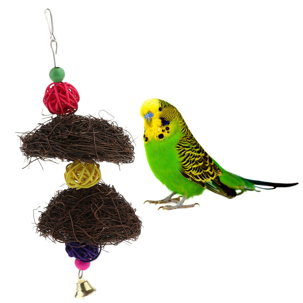 Wooden Cage Perch Parrot Training Nest Swing Toys Bird Cage Accessories