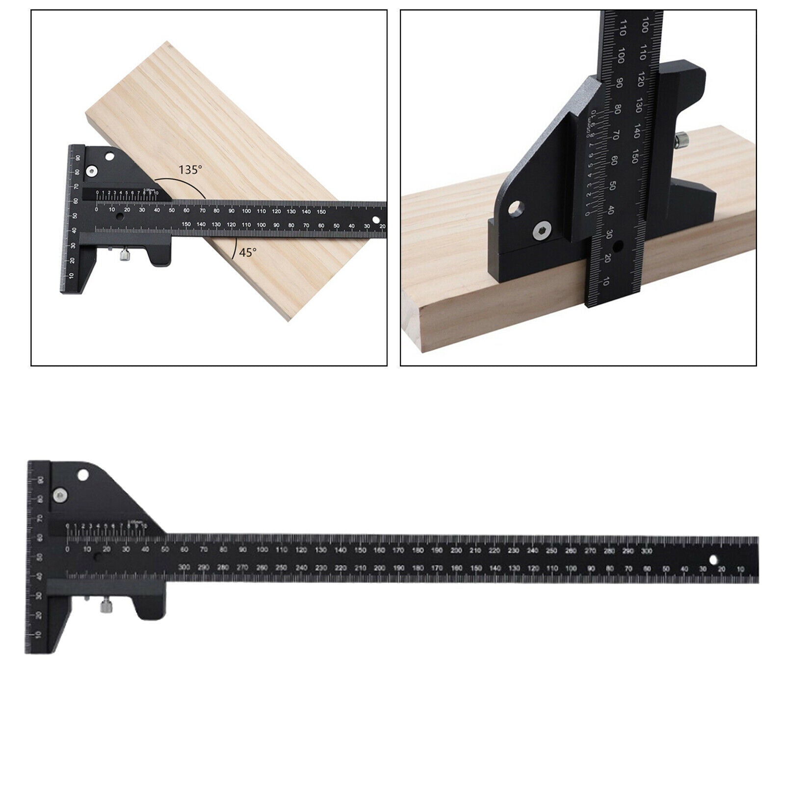 Woodworking T Square Ruler Scribing Carpenter Gauge Tool Clear Reading Ruler