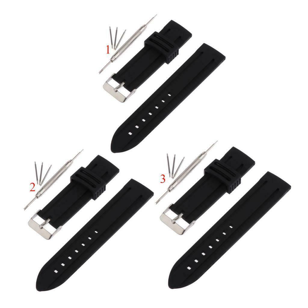 Fashion Soft Silicone Sport Diver Watch Strap Bracelet 20/22/24mm Waterproof