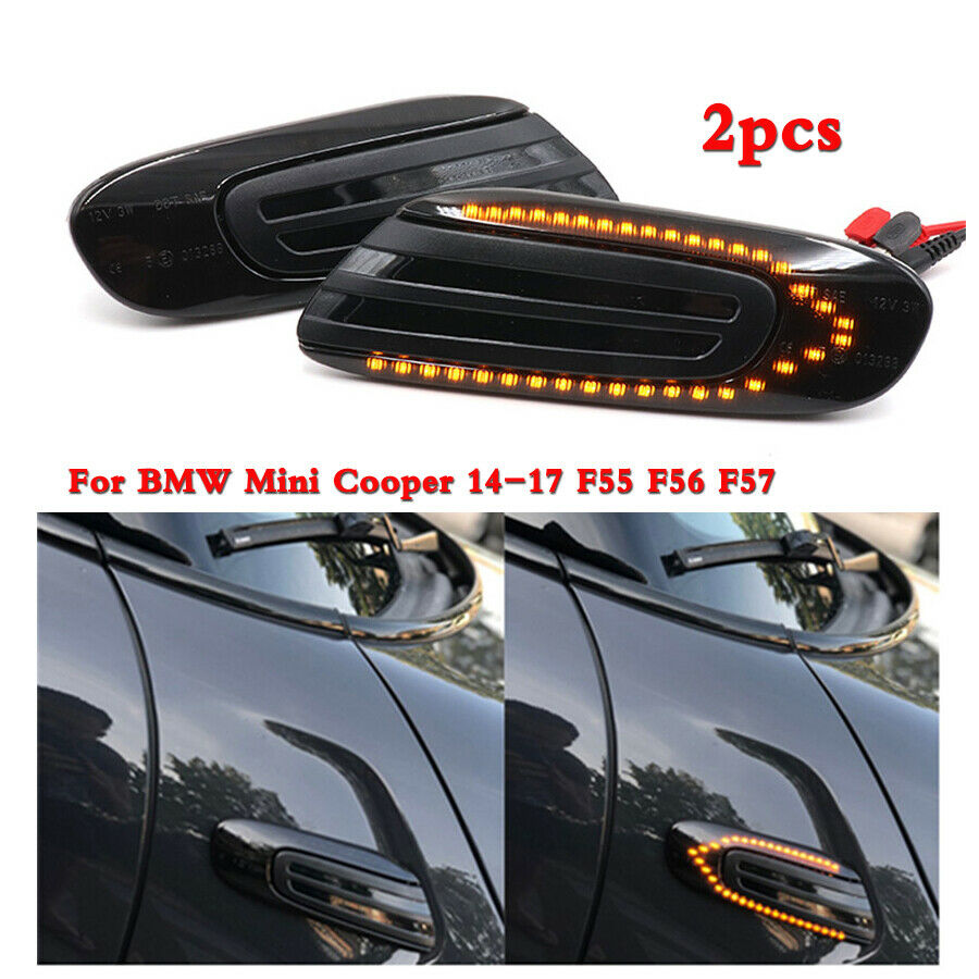 2pcs Car LED Side Indicator Light Dynamic Signal Lamp For BMW Mini Cooper 14-17