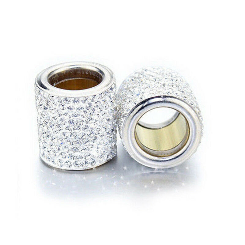 4PCS Diamond Bling Crystal Car Headrest Collar Interior Decor Cylindrical Grand