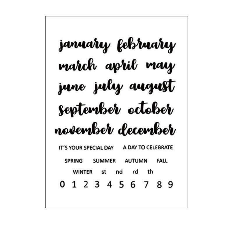 Month DIY Silicone Clear Stamp Cling Seal Scrapbook Embossing Album Decor