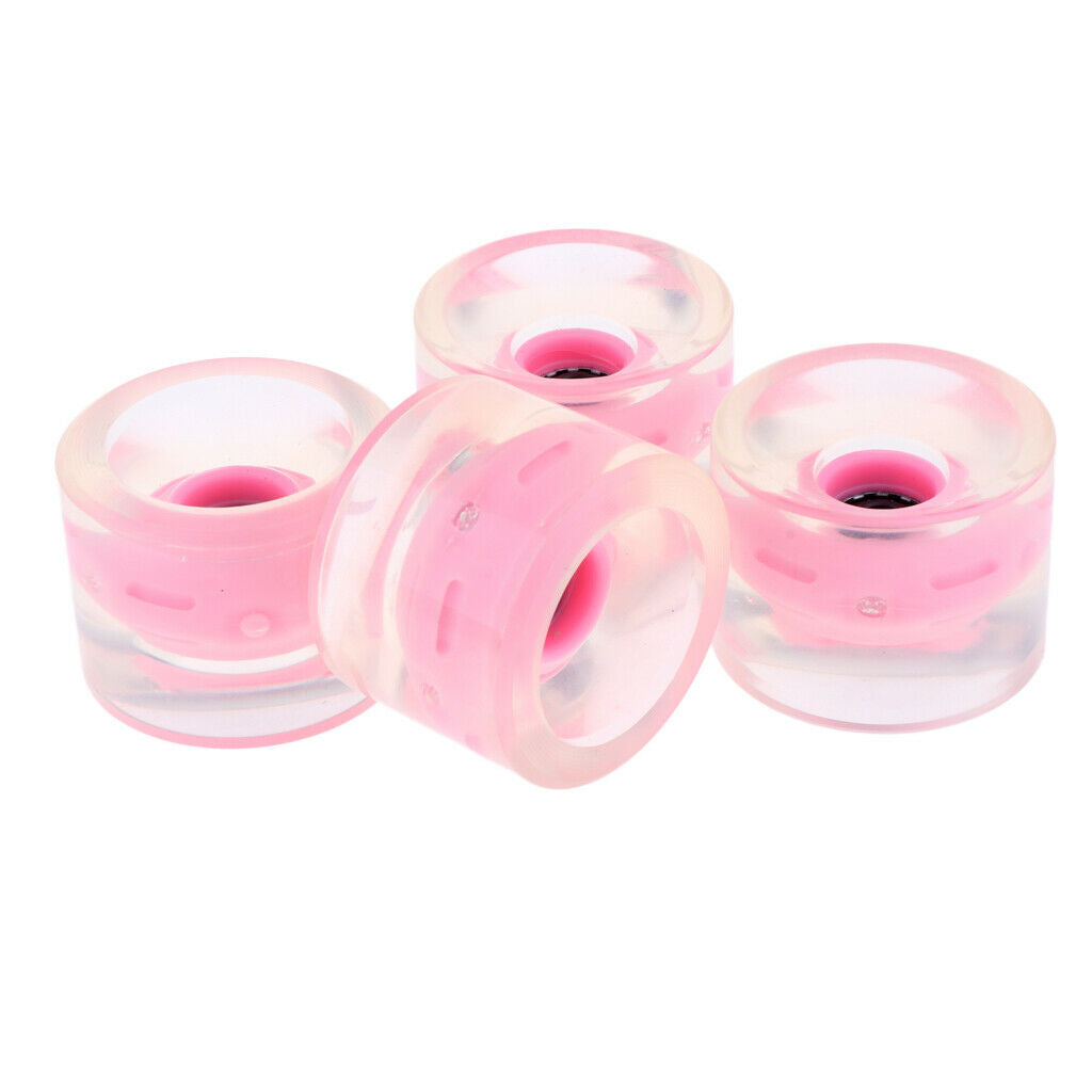 4pcs 70mm Longboard Light Up Wheels Flashing Skateboard Cruiser Repair Rebuild -