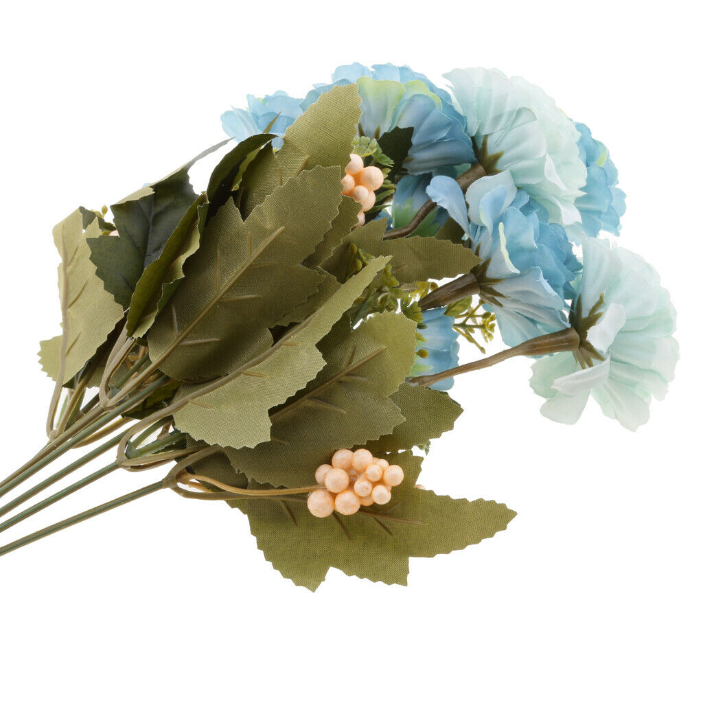 2 Pieces Artificial Silk Flower 5 Heads Bridal Bouquet Wedding Home Decor