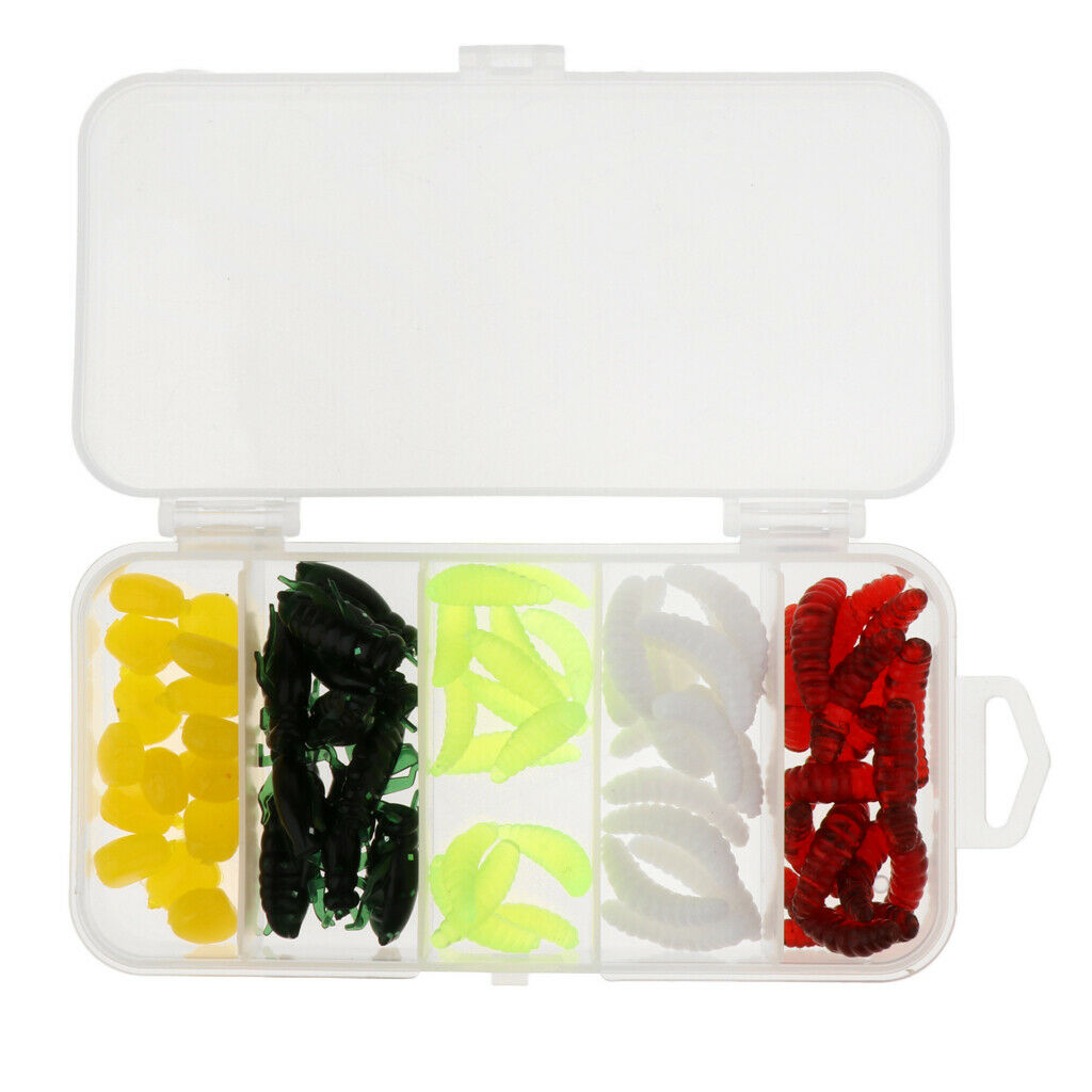 Prettyia   70pcs   Soft   Fishing   Lures   Worm   Insects   Corn   Niblet
